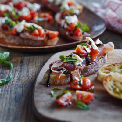 Bruschetta Caprese with Prosciutto