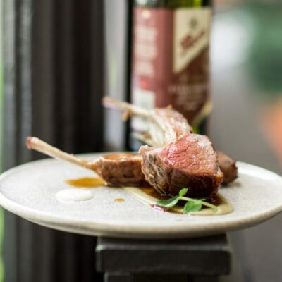 Epocha marinated lamb rack with eggplant purée