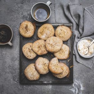 Golden sweet potato cookies made with Moro olive oil