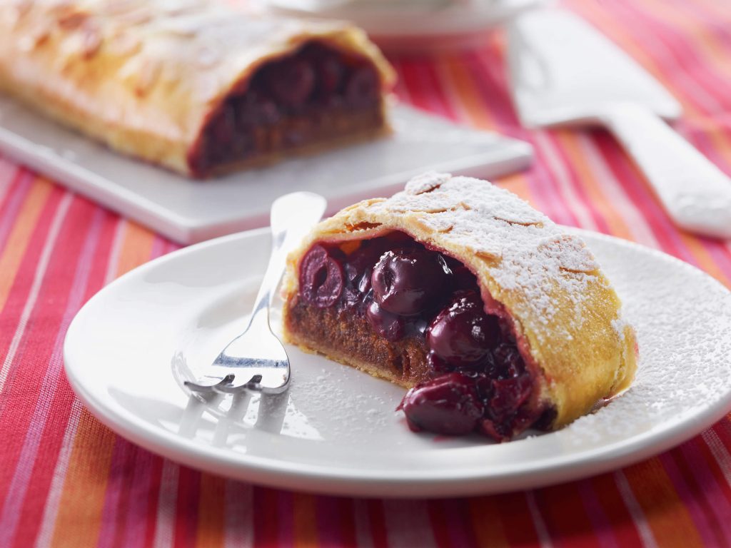 Sour Cherry and Almond Strudel - Moro Olive Oil